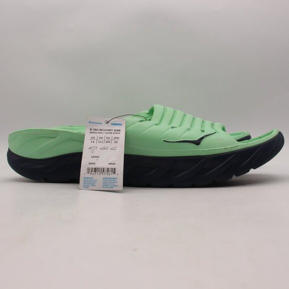 Hoka One One Men's Size 14 Ora Recovery Slide Sandals Green Black - Picture 1 of 10